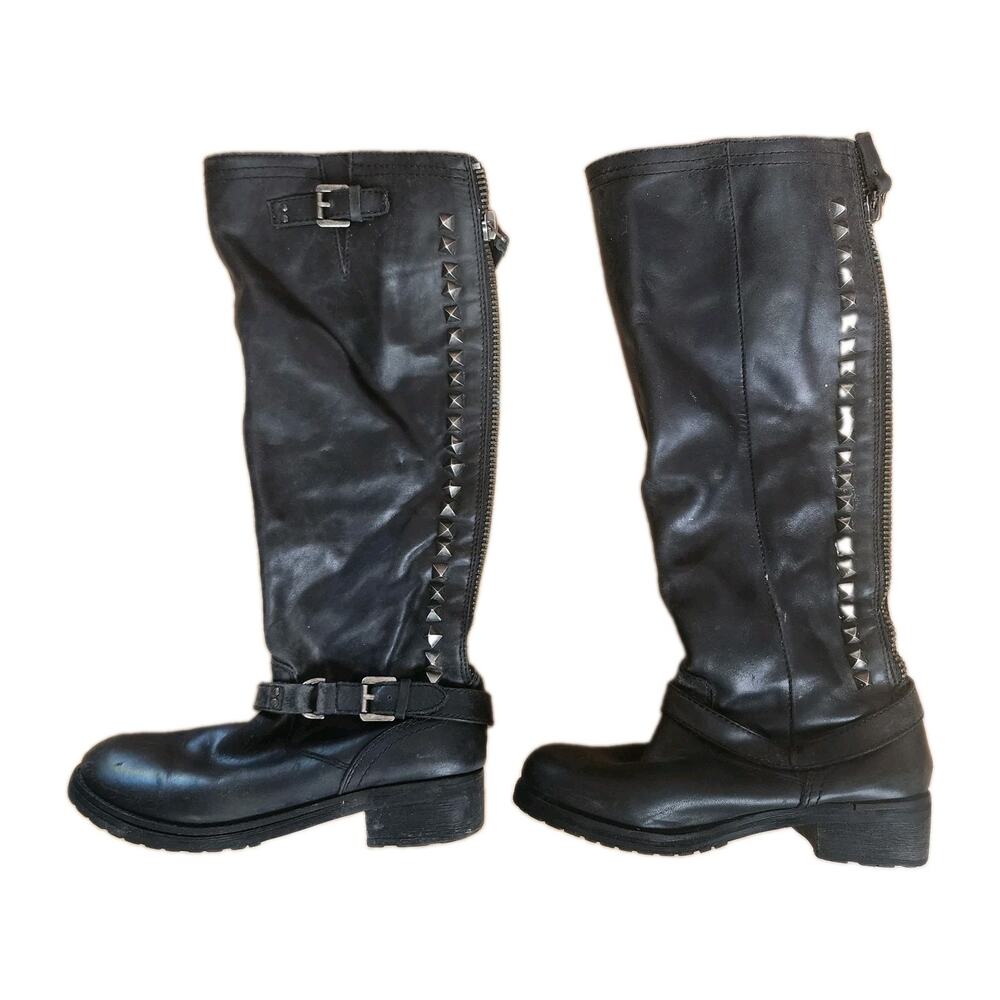 Modern Vice Queen Leather Studded Zipper Boots Women’s 6.5 14"